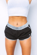 Black Silver Contrast Sports Shorts