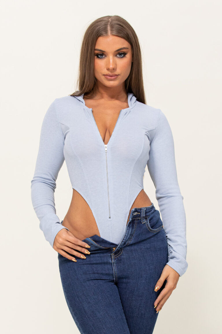 Hooded High Cut Out Bodysuit – Yass Apparel