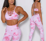 Hollow Padded Vest & Tights Yoga Set Pink Pic 5