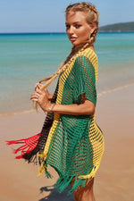 Knitted Fish Net Tassel Hem Beach Cover-Up (swimsuit not included) Pic 3