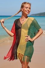 Knitted Fish Net Tassel Hem Beach Cover-Up (swimsuit not included) Pic 4