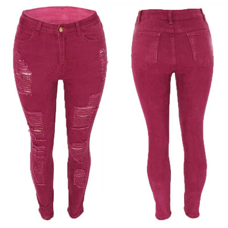 Women Slim Pencil Jeans Ripped Jeans Fashionable Skinny Jeans Pic 3