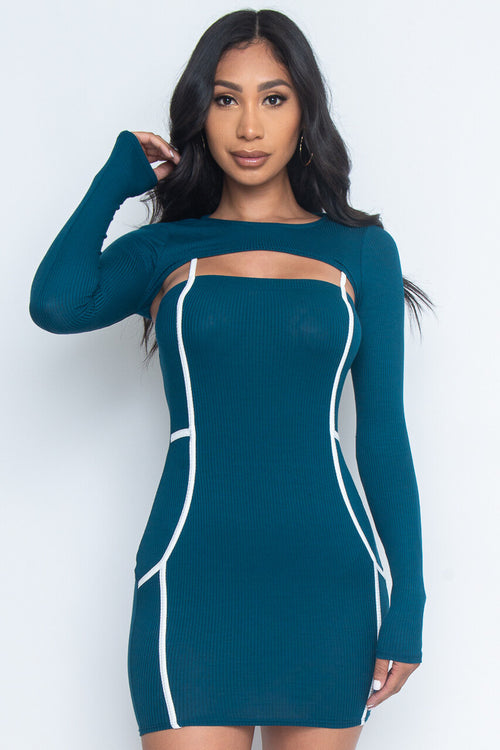 46274 TEAL Midi Dress Pic 3