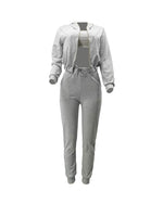 Three-Piece Jacket & Pants Set with Cami Top