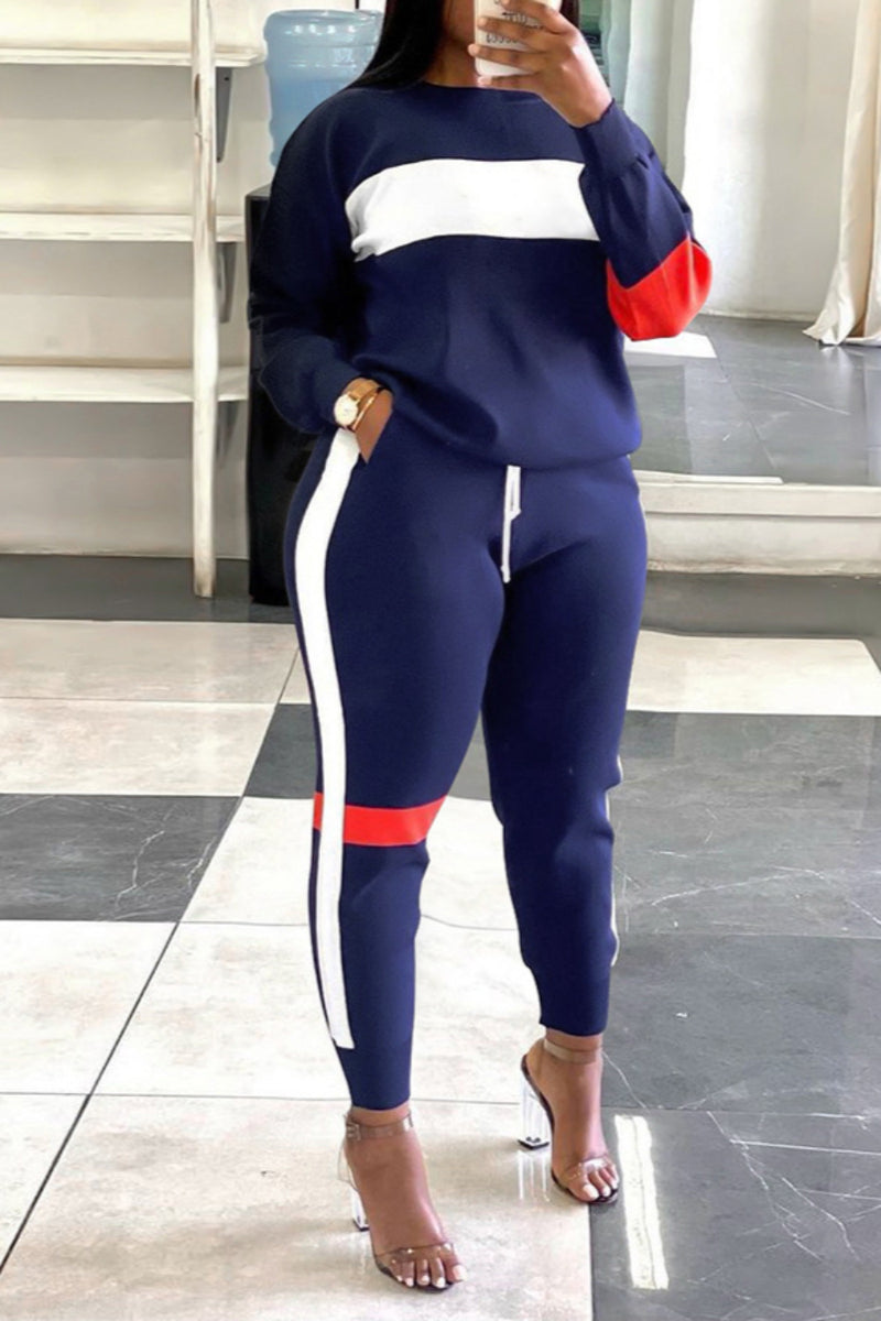 Broad Stripe Top - Stretch Drawstring Pocket Pants Set