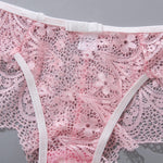 Contrast Trim Lace Bra & Panty Set