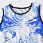 Intense Eyes Graphic Crop Top Vest