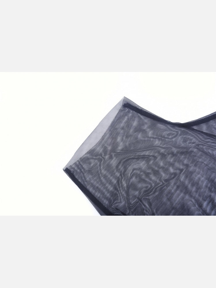 Sheer One Shoulder Turtle Neck Bodysuit