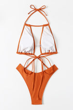 Padded Halter Open-Link One-Piece Bikini Pic 4