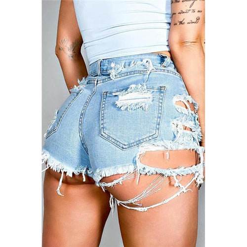 Ripped Denim Shorts